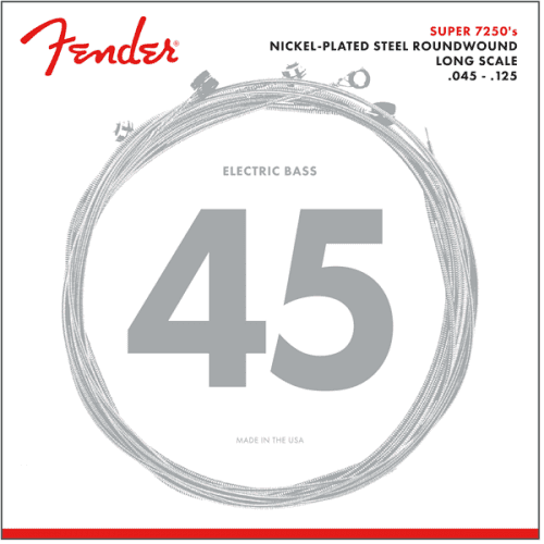 Fender 7250 bass cuerdas de niquel plateadas 7250-5m .045-.125