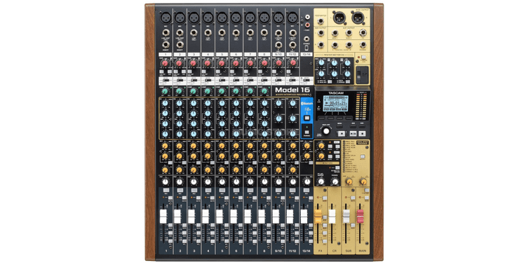 Tascam model 16 mesa de mezclas analógica con grabador multipistas e interfaz de audio