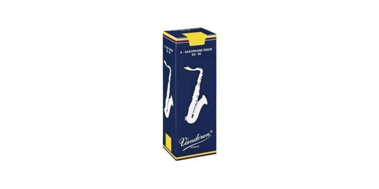 Vandoren caja 5 cañas saxo tenor vandoren tradicional 1 1/2 caja azul