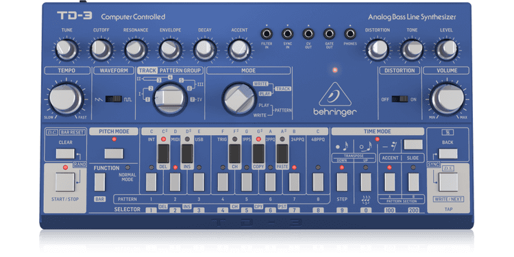 Behringer td-3-bu sintetizador analogico azul