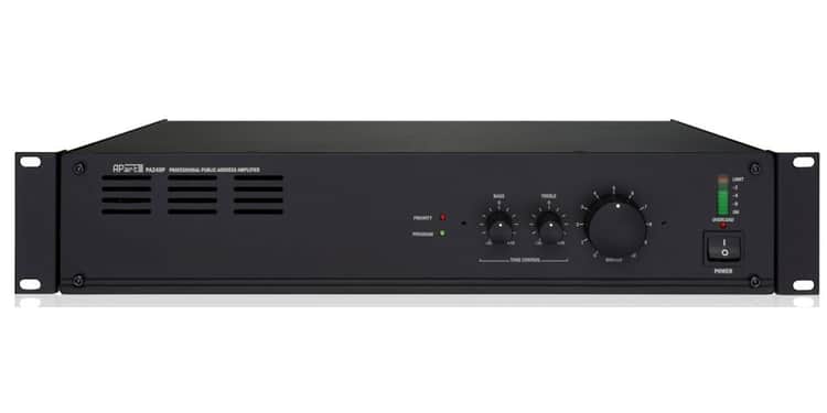 Apart biamp pa-240p amplificador para línea de 100 v, 240 w