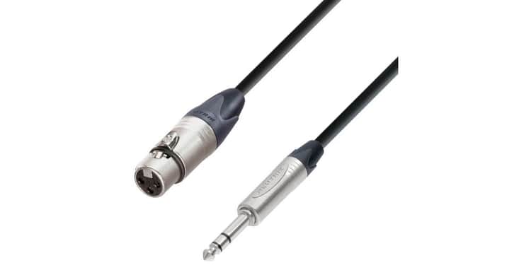 Adam hall cable de micro xlr hembra a jack 6,3 mm estéreo 1,5 m