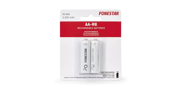 Fonestar f-2200aa 2 pilas recargables r6 ni-mh aa-r6