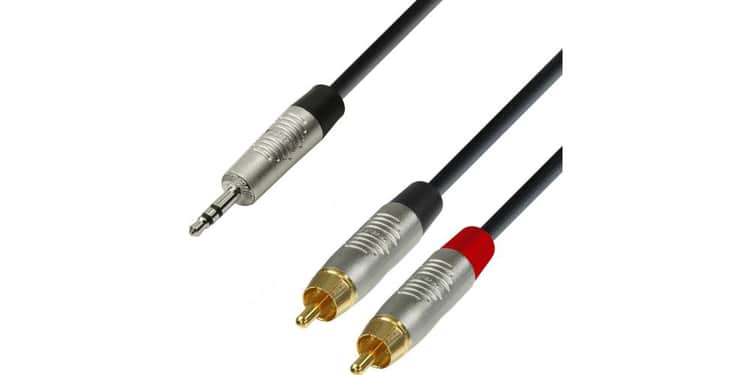 Adam hall k4 ywcc 0150 cable de audio rean de minijack 3,5 mm estéreo a 2 rca macho 1,5 m