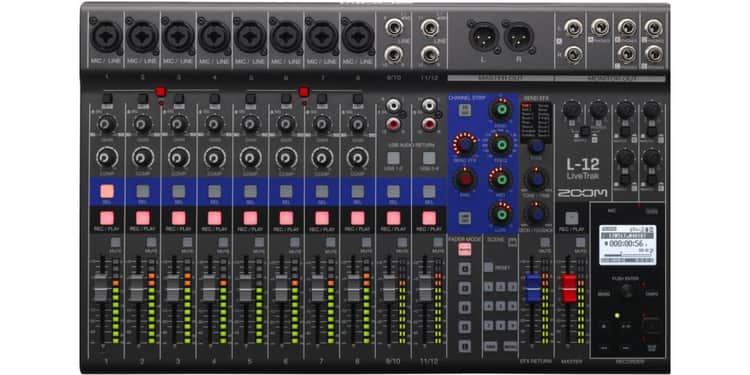 Zoom livetrak l-12 mezclador digital