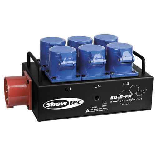 Showtec bo-6-pwc distribuidor de corriente 50299