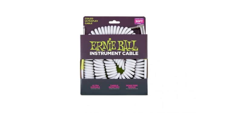 Ernie ball 6045 cable ultraflex espiral jack a jack 7.62 metros blanco