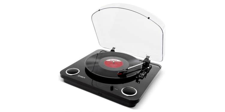 Ion audio max lp en negro giradiscos vintage