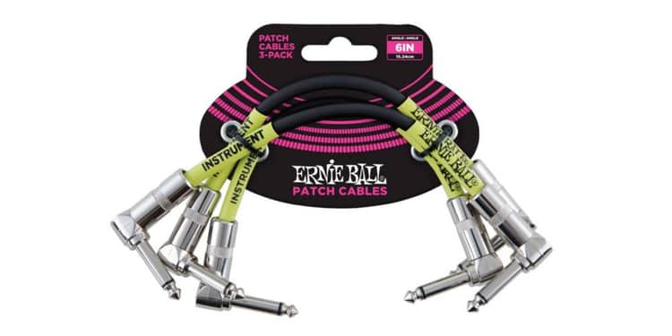 Ernie ball 6050 cable patch jack a jack 0,15 cm. negro pack 3 unid.